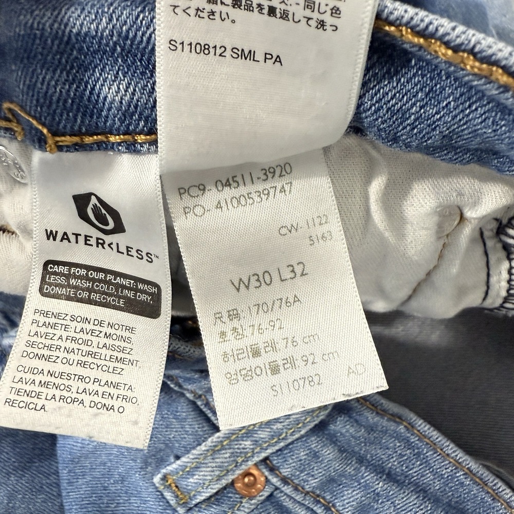 Levis 511 Jeans Mens 30x32 Blue Straight Leg Medium Wash Denim - Picture 11 of 15